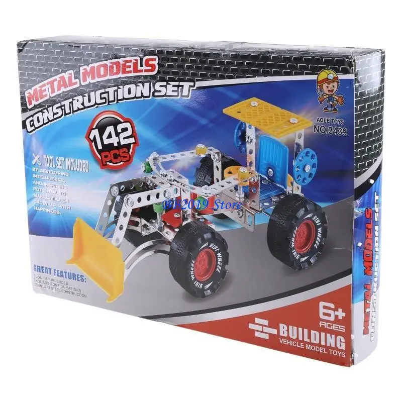 Q0KB 138PCS Creative Diy Building Toy Model Truck Kits Montagem fácil e brinquedo construção metal não aguardável para