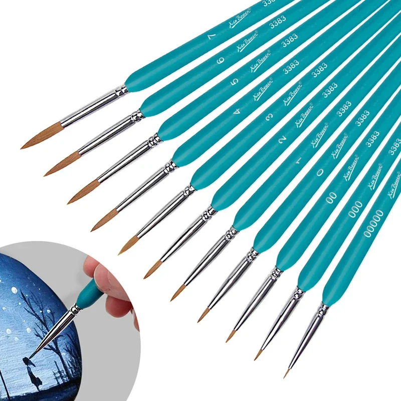 11Pcs Paint Brushes Set Nylon Hair Brush for Acrylic Painting Oil Watercolor Paint DIY Kid Student Artistic Brush Art Supplies