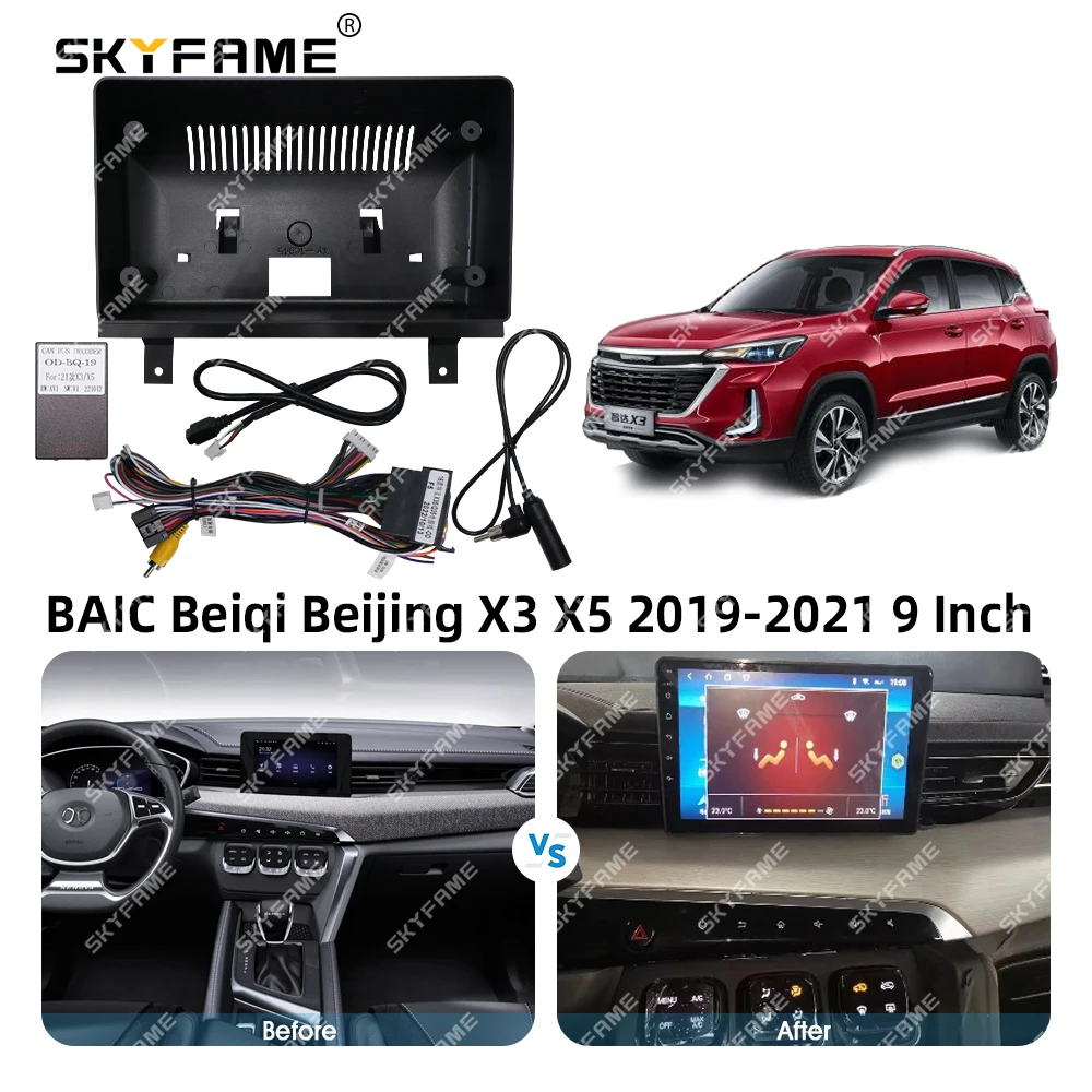 SKYFAME Car Frame Fascia Adapter Android Radio Dash Fitting Panel Kit For BAIC Beiqi Beijing X3 X5