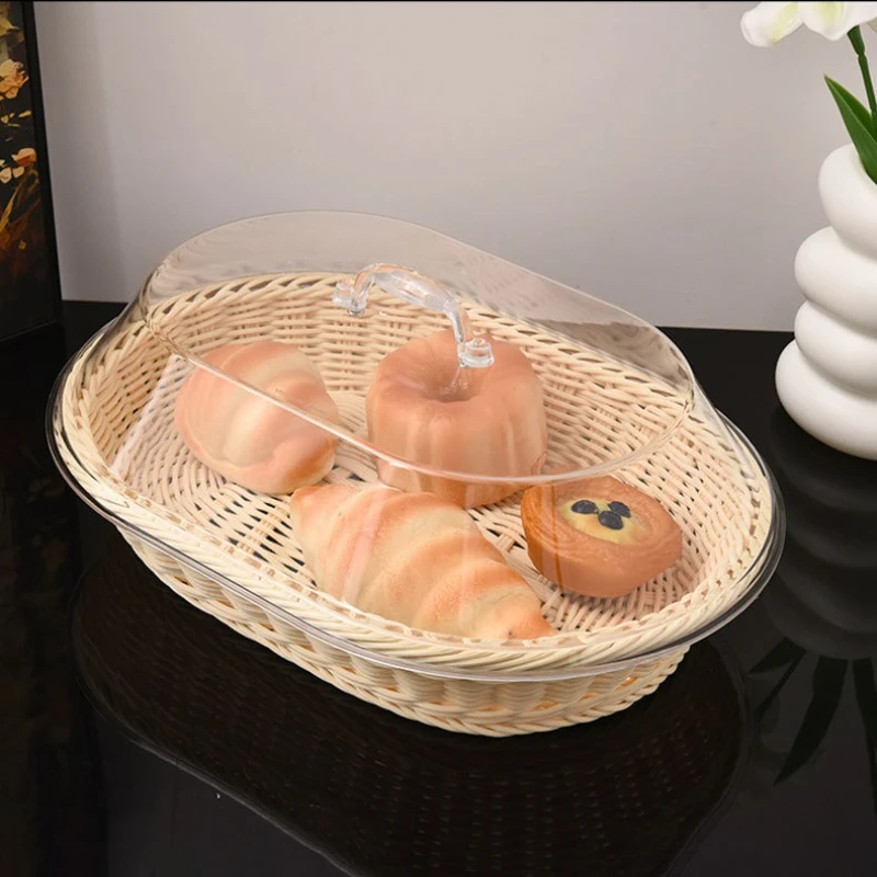 Willow Bread Basket - Durable and Washable Food Tray, Perfect for Kitchen, Picnic, and Home Display