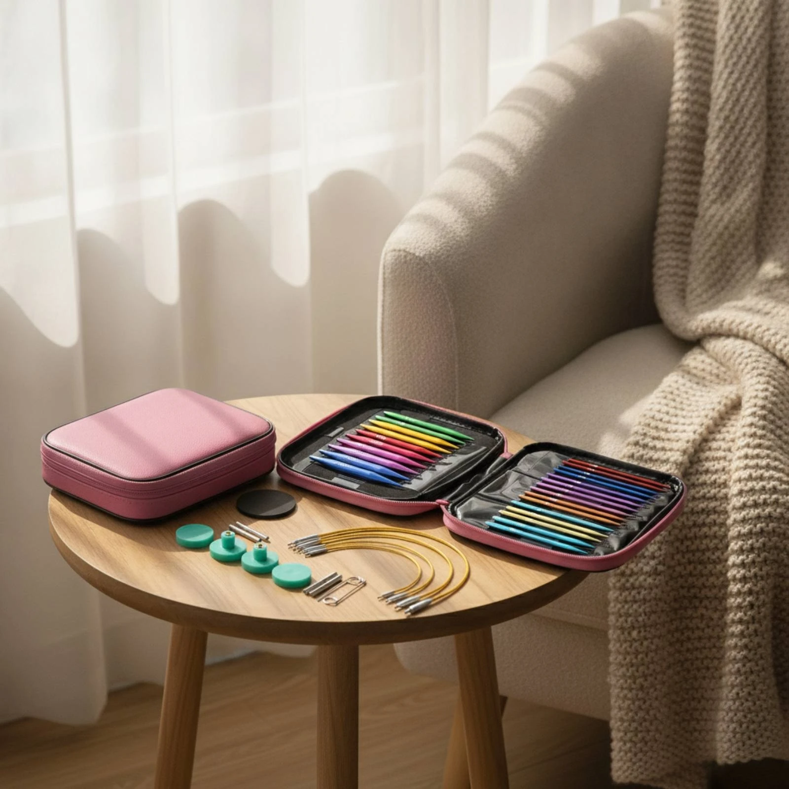 Interchangeable Circular Knitting Colorful Interchangeable Knitting Craft Kit Hard-Shell Engraved Size