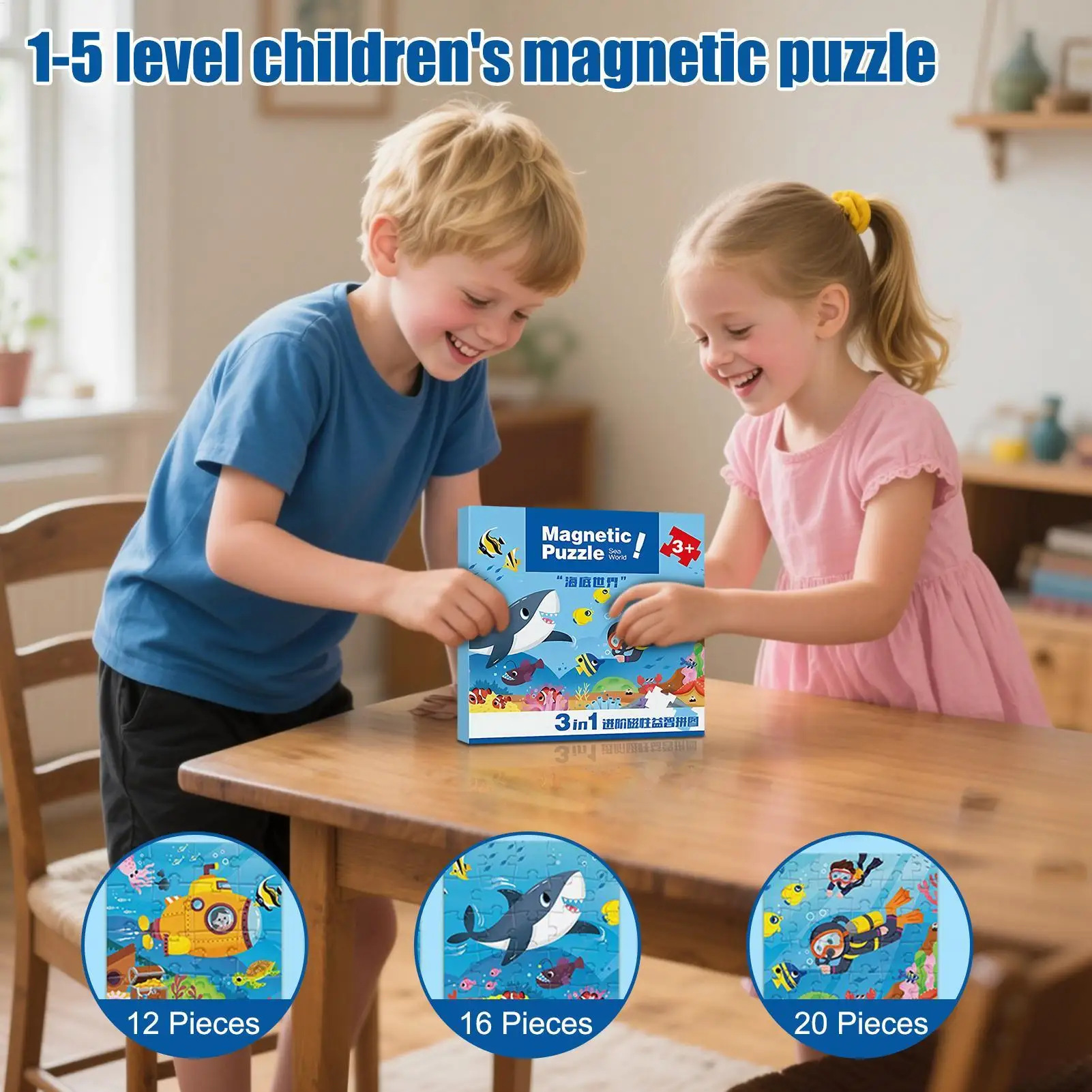 Magnetic Jigsaw Puzzle Educational Learning Magnetic Travel Puzzle Portable Parent Child Interaction Travel Toys Road Trip