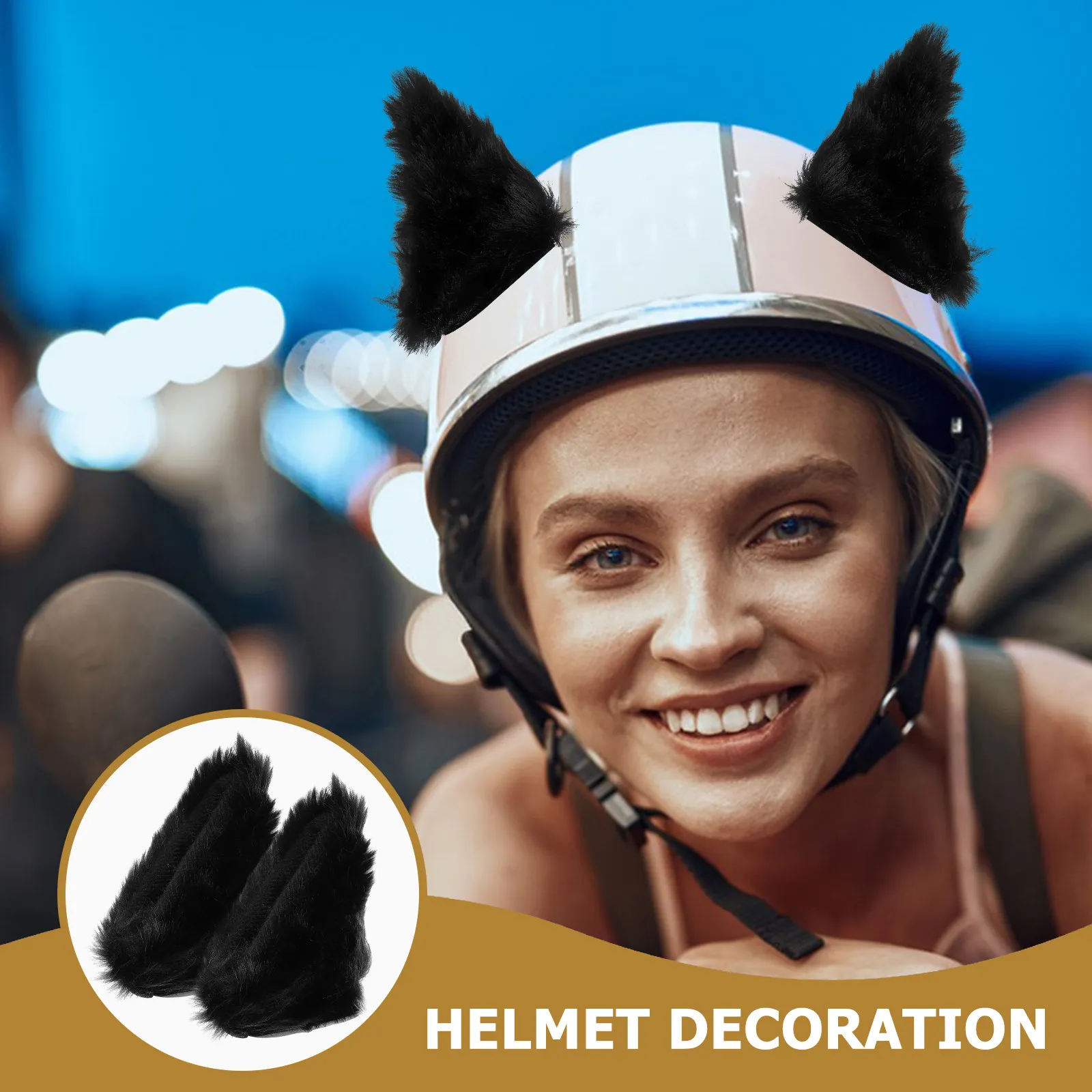 

1 пара милых маленьких украшений для ушей, креативные гибкие многоразовые наклейки-украшения для ушей, подходят для большинства шлемов, изысканный декор