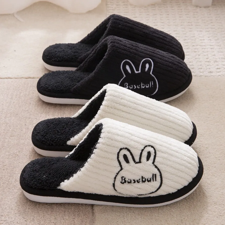 Winter Warm Plush Men Slippers Non Slip Soft Shoes Comfort Flat Heel Indoor Bedroom Couple's Slippers for Home Shoes in Autumn