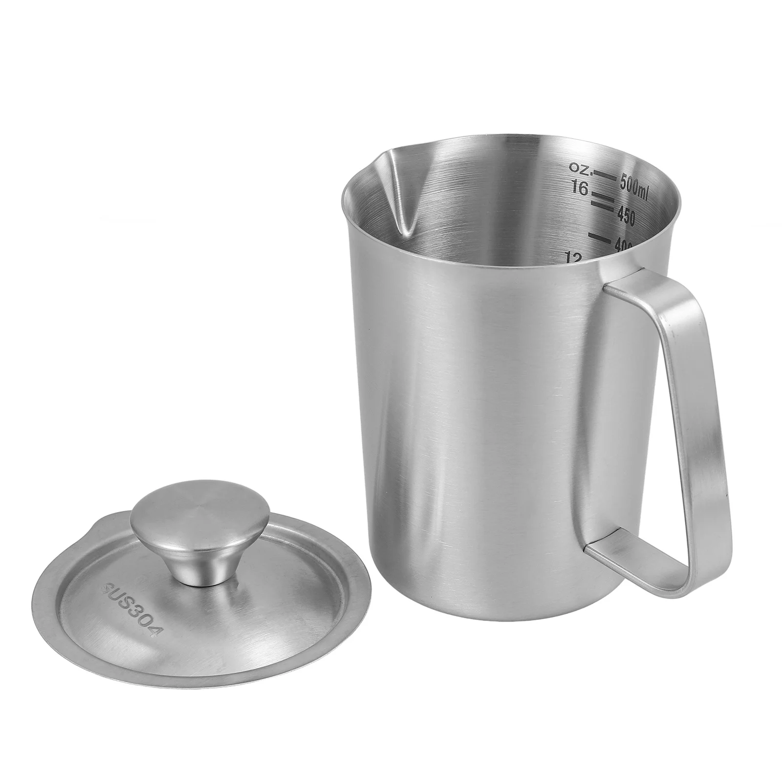 

500ml Stainless Steel Measuring Cup Wide Markings Baking Tool Measuring Cup Baking Accessory Ice Container