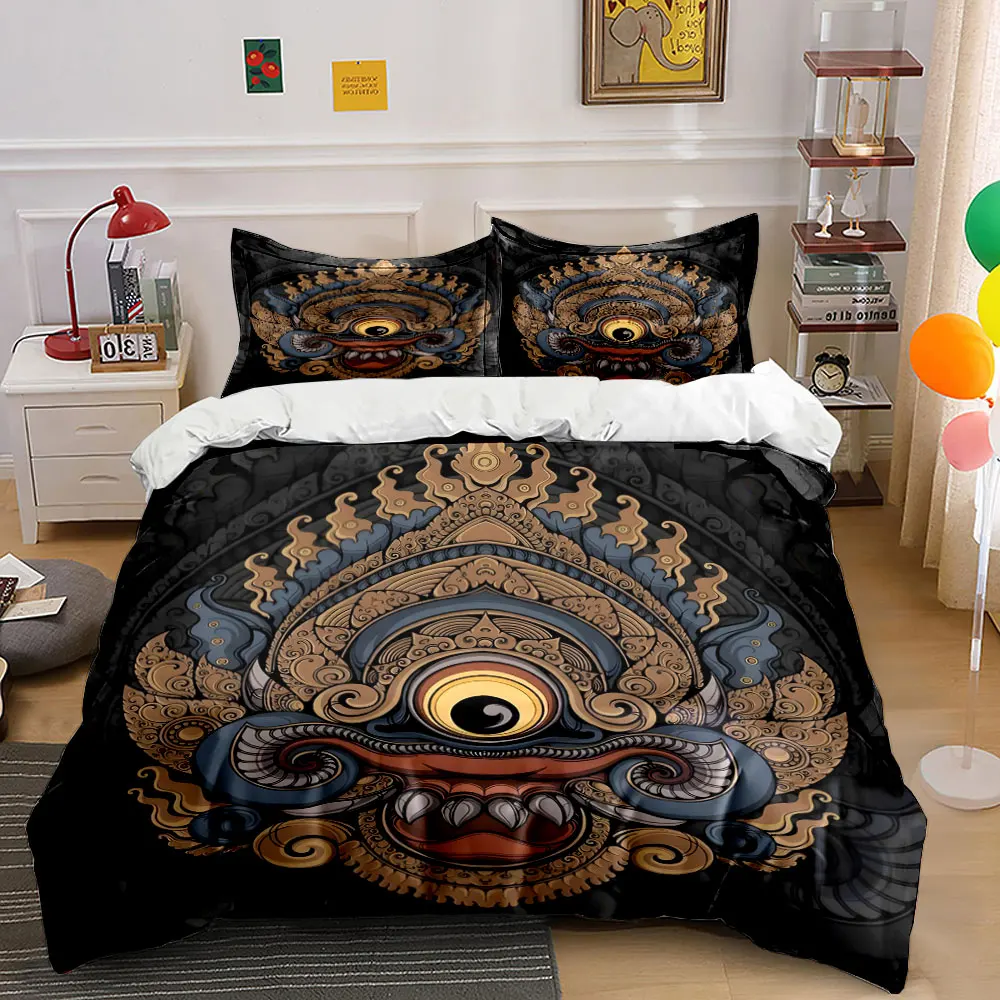 Intricate Totem Design Bedding Set for Kids Luxury Gift 3pcs Digital Print Comforter Set Soft Comfortable Breathable