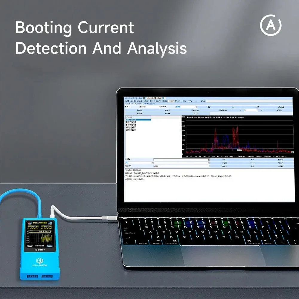 JC iBooter Current Analyzer Precision Fault Date Diagnosis Boot Voltage Real-time Pointer and Digital Display for IOS Android