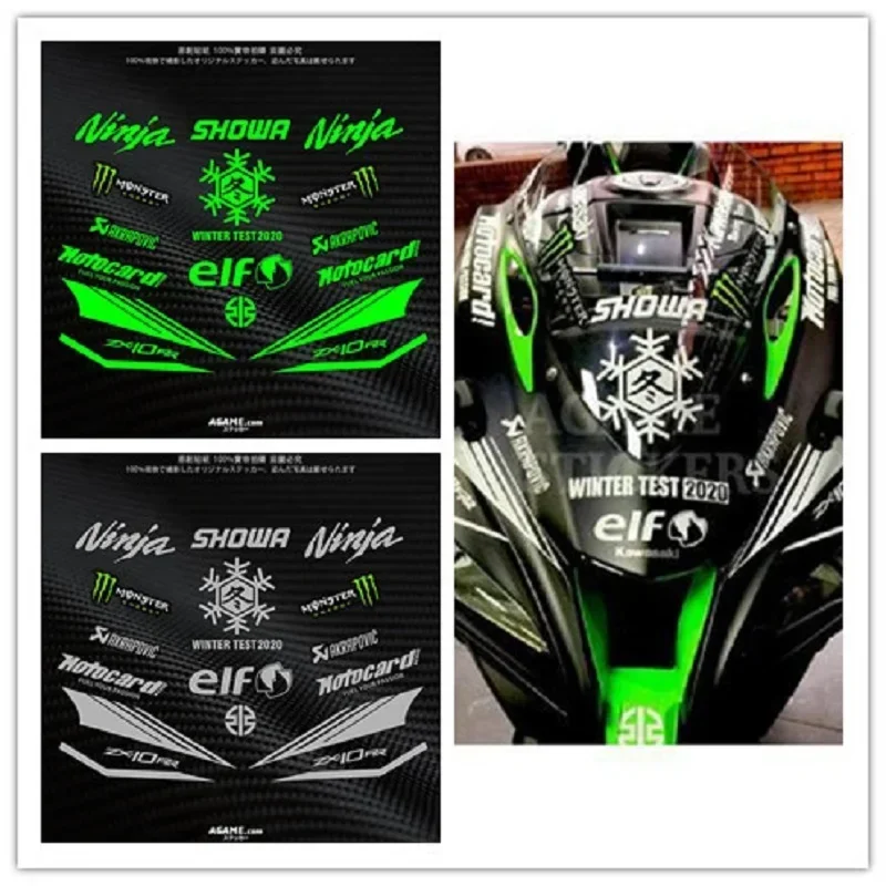 Motorcycle stickers for Kawasaki ZX-10R10R winter test full set of waterproof stickers for the front windshield moto accessories