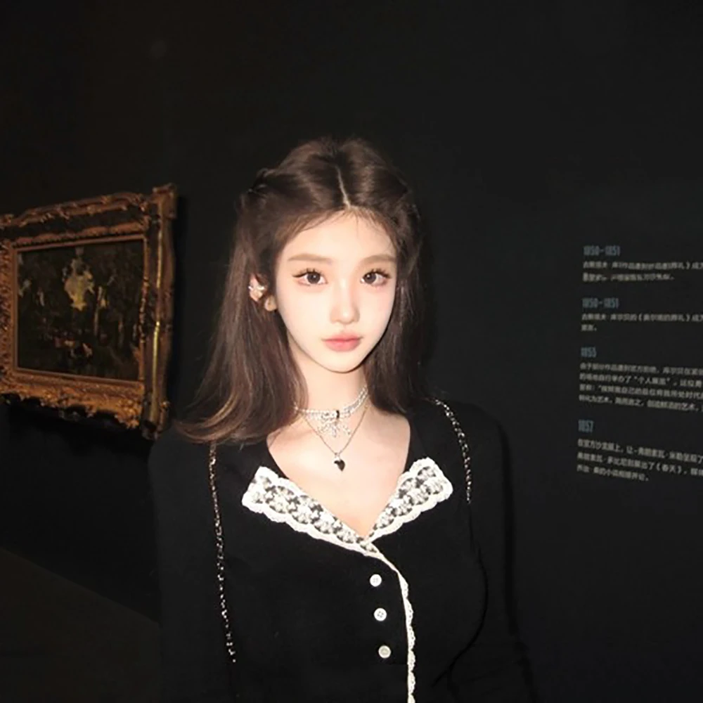 

Кружевной кардиган женский прозрачный весенний тонкий тонкий Hotsweet сексуальный укороченный корейский стиль модная однотонная футболка с длинным рукавом