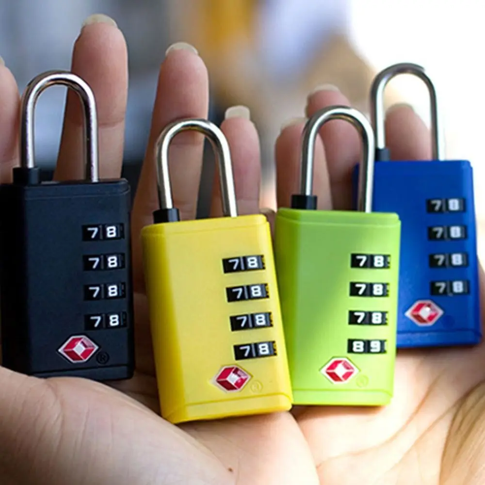 Portable TSA 4 Digit Combination Lock Anti-theft Security Tool Cabinet Padlock Suitcase Luggage Coded Lock for Travel