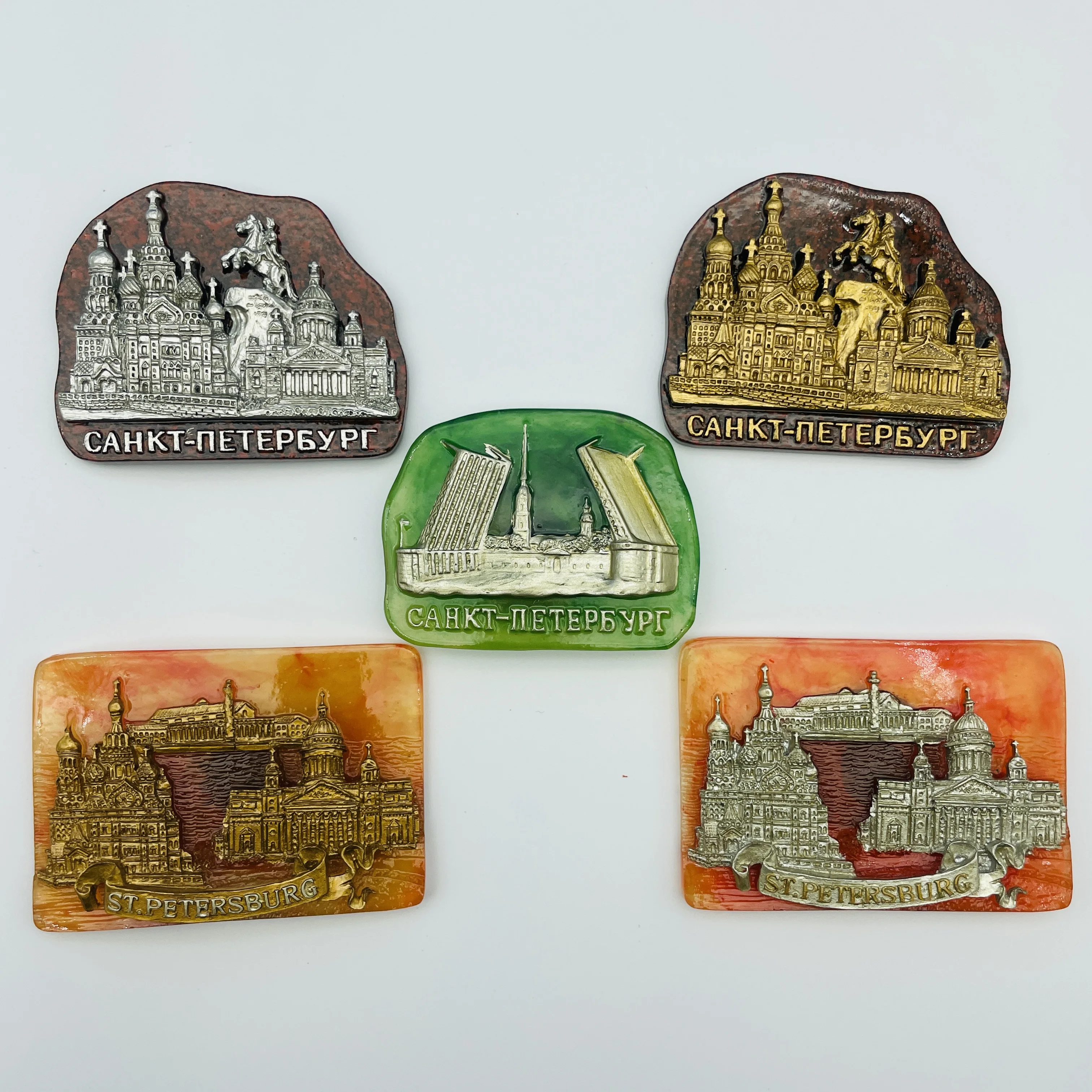 Russia City Fridge Magnets Set 3D Resin Moscow St.Petersburg Landmarks Souvenir Gift Home Decor
