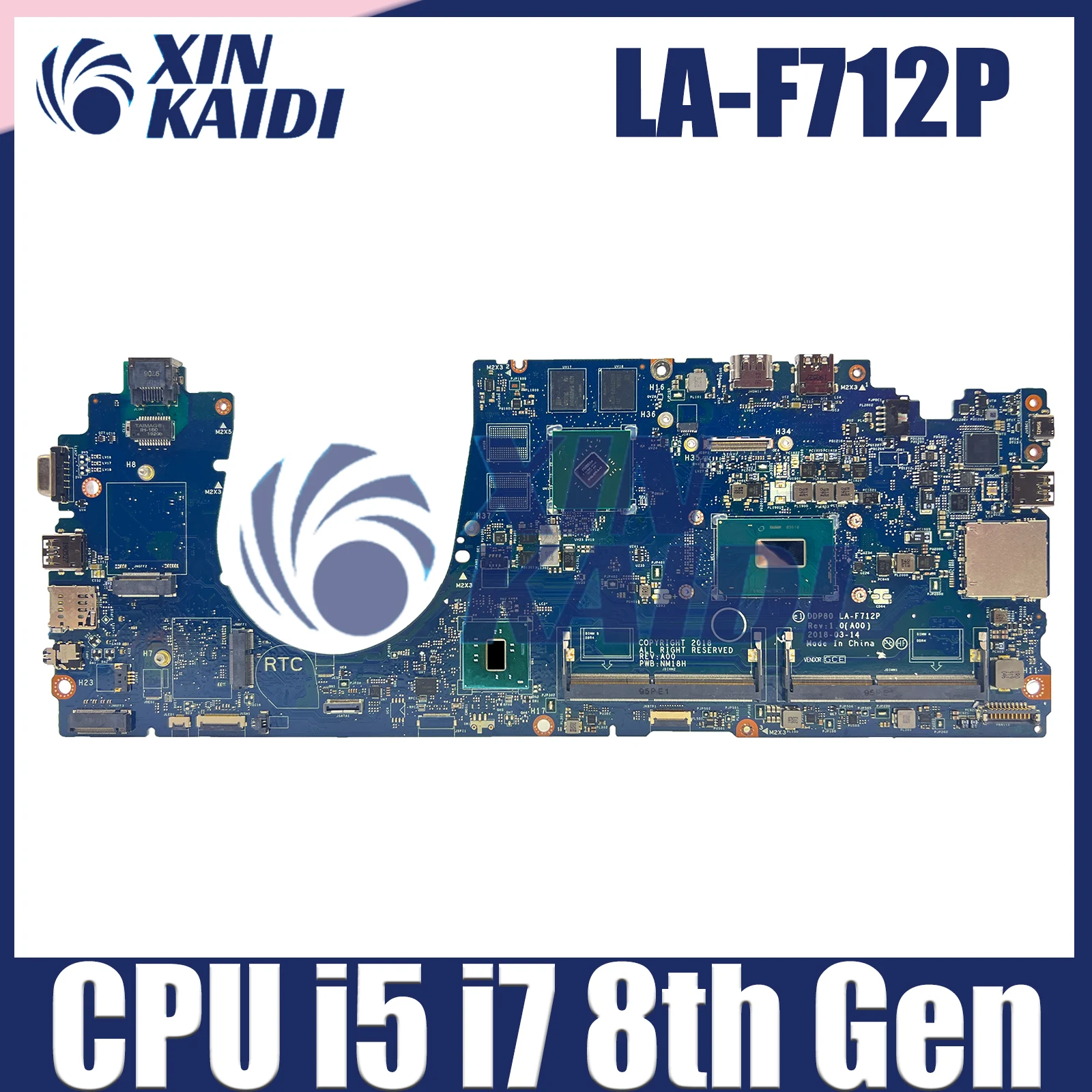 

LA-F712P Laptop Motherboard For DELL Latitude 3530 5591 Notebook Mainboard 07TTKR 0T73CF 03YC67 i5 i7 8th Gen CPU Tested