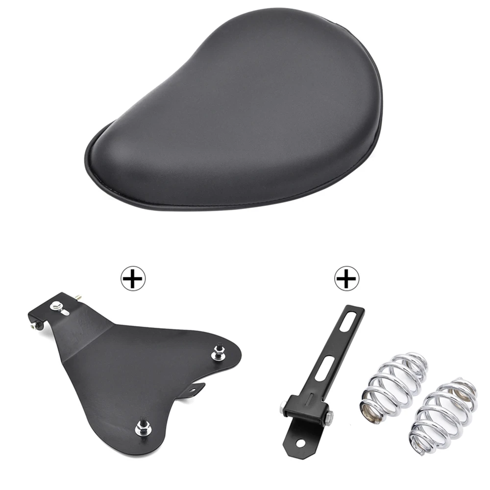 Motorcycle Solo Seat with Baseplate and Springs Bracket Sitting Cushion Mounting Kit for Harley Sportster Bobber Chopper