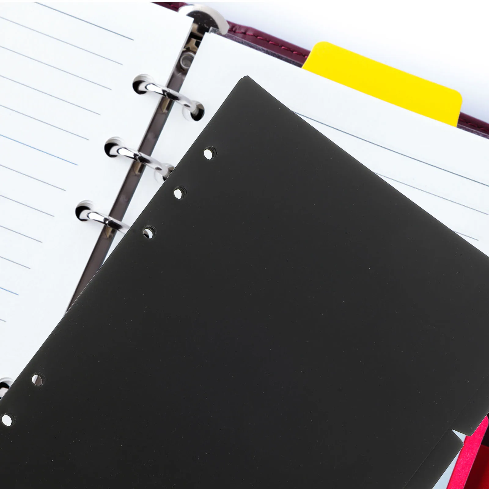 

14pcs Loose Leaf Divider Plastic Notebook Tabs Separators Black Color 6 Hole Index Dividers Binder Pages Organizers Notebooks