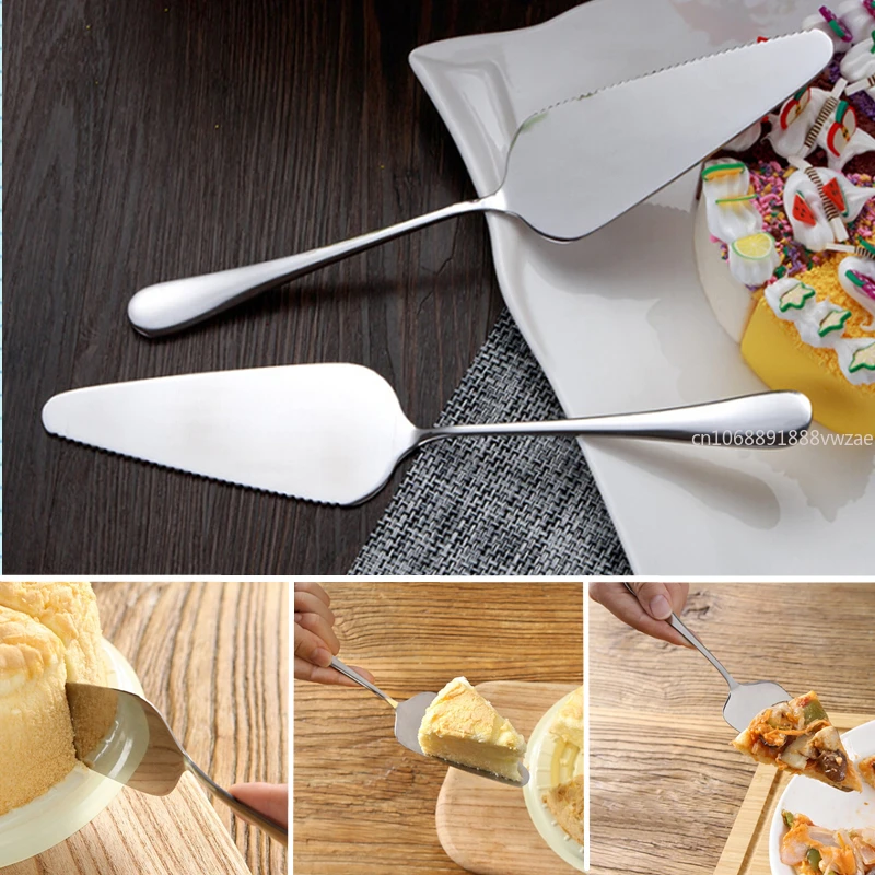 Stainless Steel Serrated Edge Cake Server Blade Cutter Pie Pizza Server Cake Cutter Shovel Kitchen Baking Pastry Spatulas