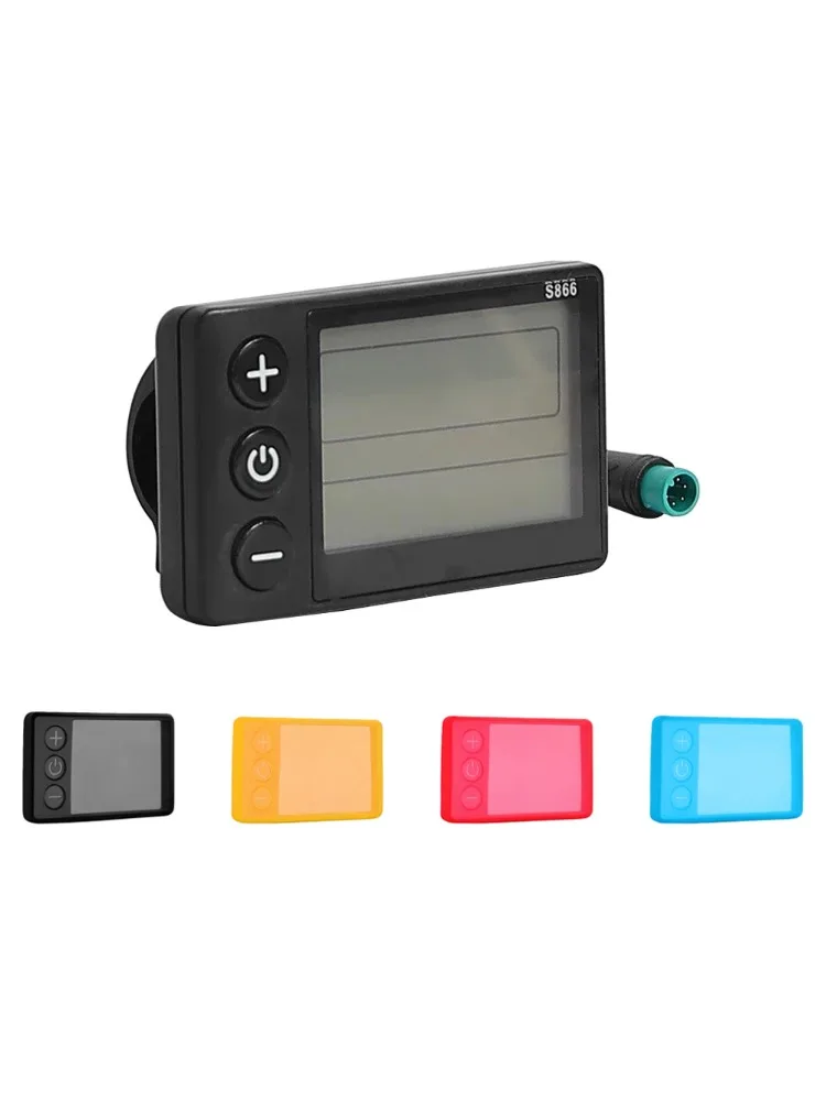 AliExpress LCQPTW S866 LCD Speedometer Meter 24V 36V 48V Electric Scooter E-Bike Control Panel with Waterproof Plug Dashboard Cover Replacement