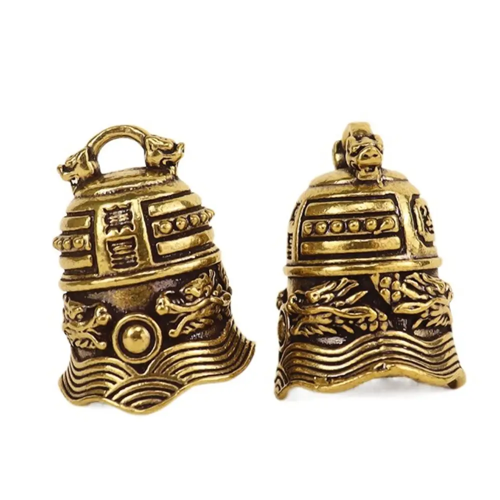 Spiritual Brass Handicraft Bell Bronze Meditation Biker Good Luck Charm Die-casting Handmade Evil Spirit Trap Bell Home Decor
