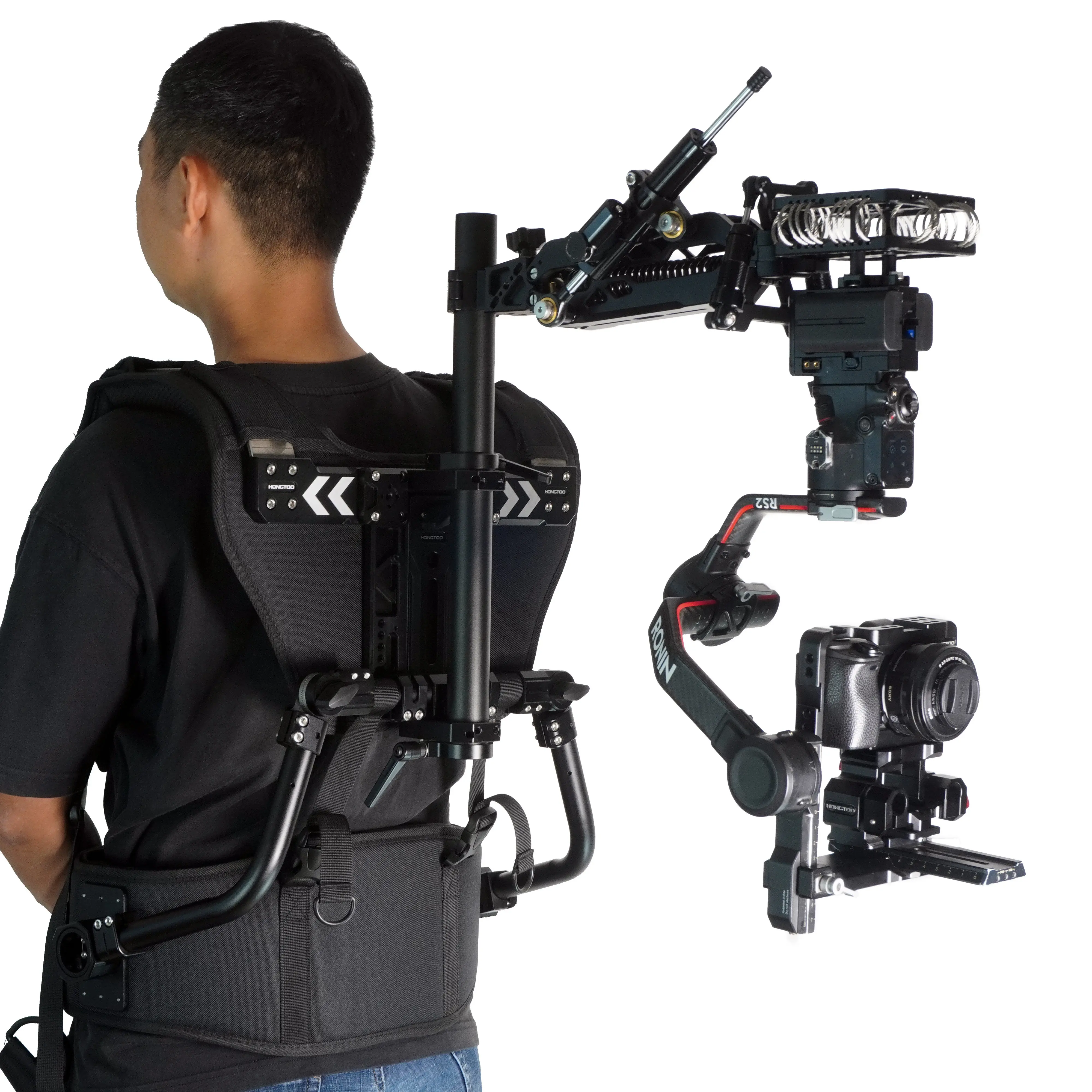 Hongtoo Riding Shooting Kit Gimbal Vest Bracket Rig w/ Shock Absorbing Arm Damper for DJI RS2 RS3 RS4 PRO RS5 Gimbal Shooting