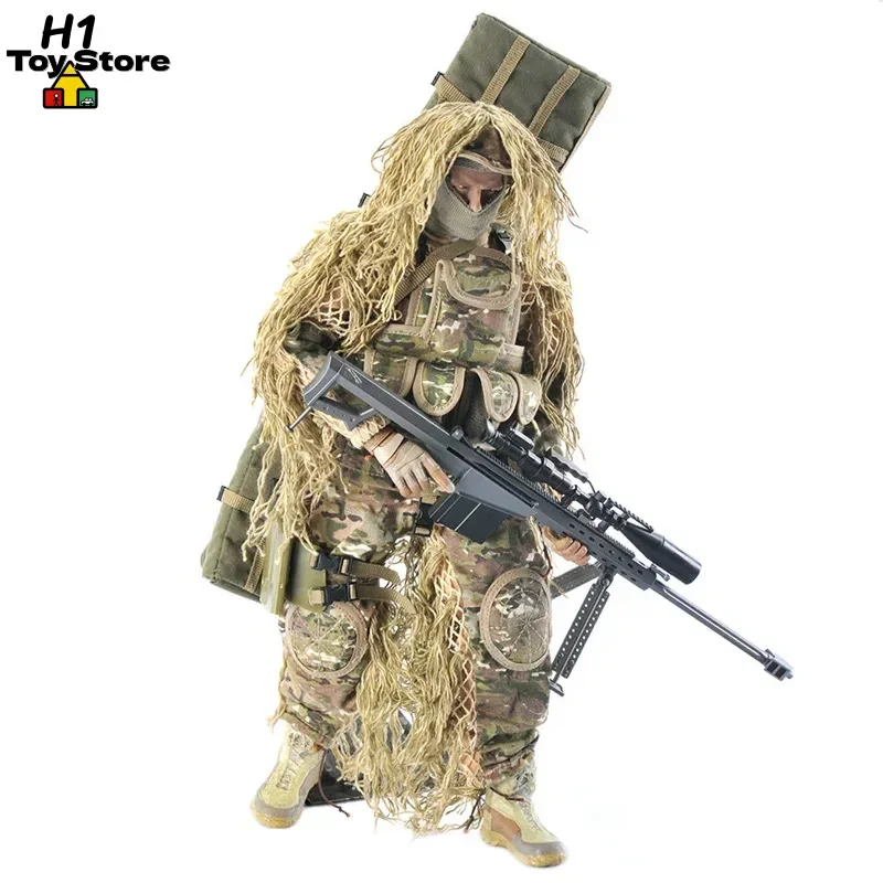 Figura de Ação Sniper da Selva 1/6, Boneco Militar de Forças Especiais com Juntas Móveis, Brinquedo Tático Colecionável Feito à Mão para Colecionadores