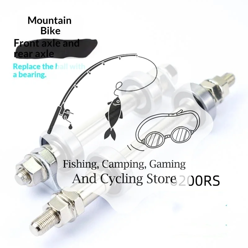 

1/2PCS Solid Axle Hub With Bearings Front And Rear Axles For Mountain Bike Bicycle Axle Core With 6200RS Bike Parts