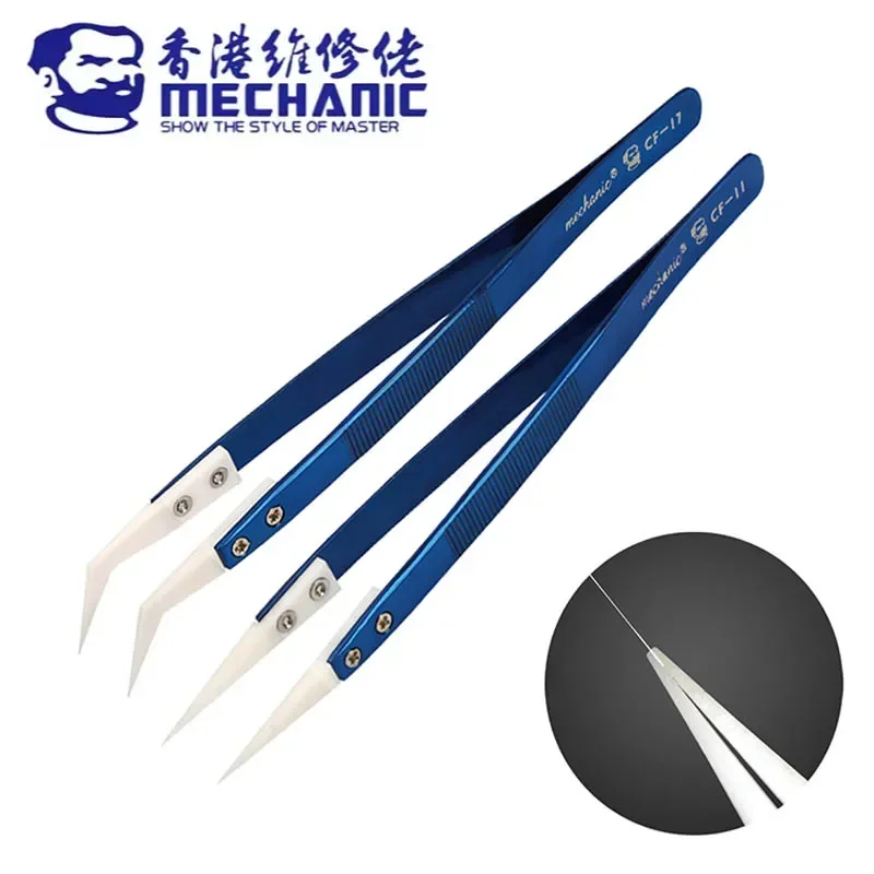 Mechanic CF-11 CF-17 High Precision Insulation Ceramic High Temperature Tweezers Anti Static for Mainboard Fying Wire Chip