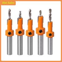 AA05 5Pcs Wood Hole Drill Bit,8MM Shank Countersink Drill Bit Router Bit,Wood Working Counter Sink Drill Bit Set Screw Cutter
