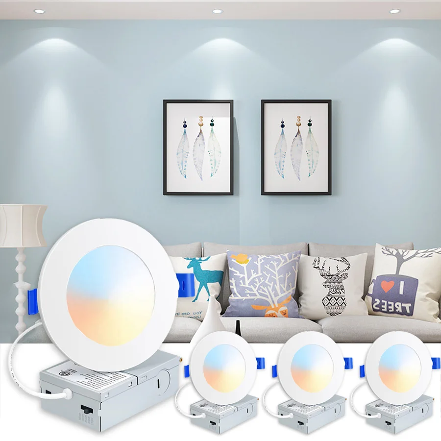 9W 12W LED Dual Color Panel Light Flat Model Night Light Round Panel Ceiling Light 110V 220V Living Room Bedroom Decoration