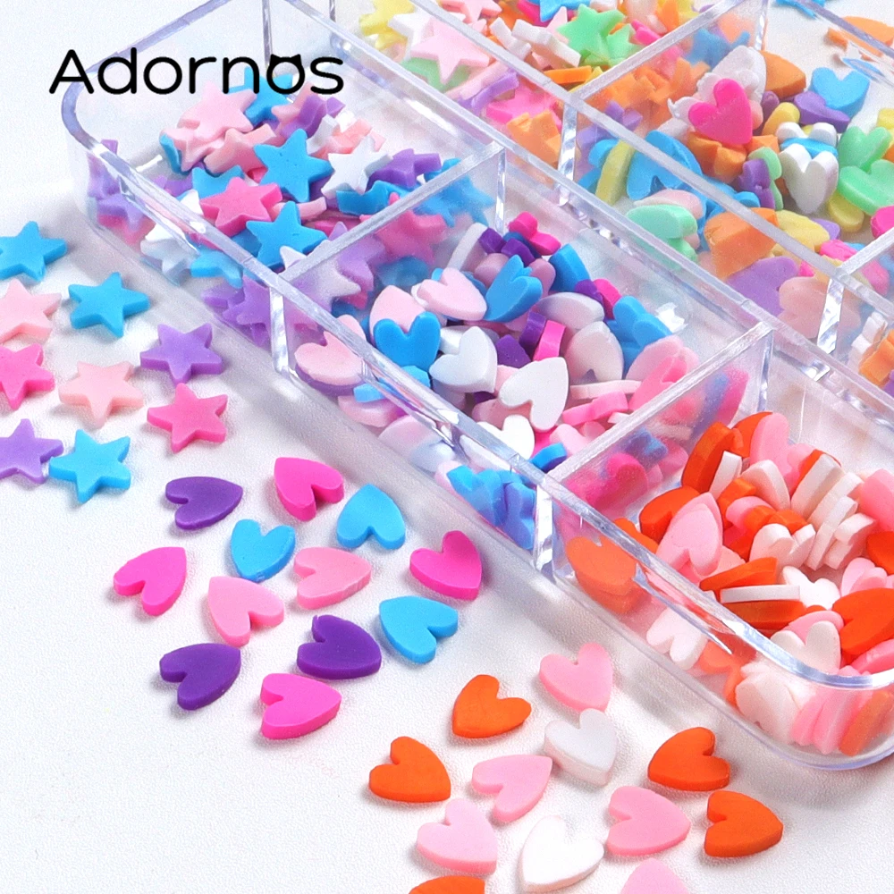 Colorful Love Hearts fette di argilla polimerica Filler per stampi in Silicone in resina accessori Kawaii regali di san valentino fai da te fatti a mano