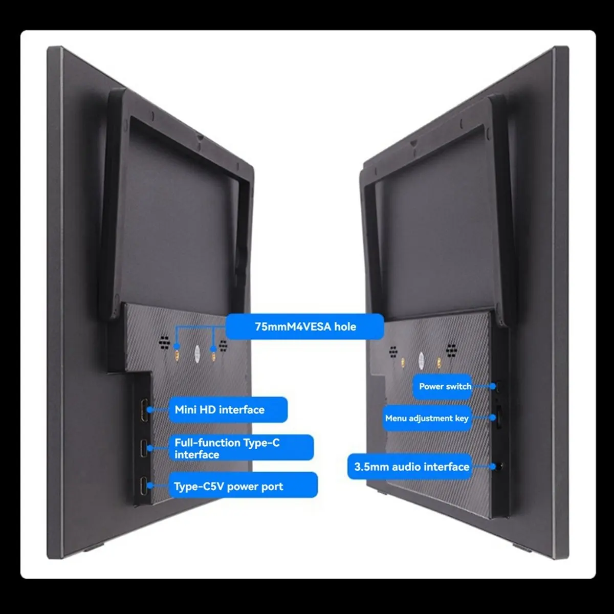 ^&*Summer sale- 18.5 Inch Touch Screen LCD Portable Type-C/MiniHDMI-Compatible Interface IPS Display for 5, Mobile Phone UK