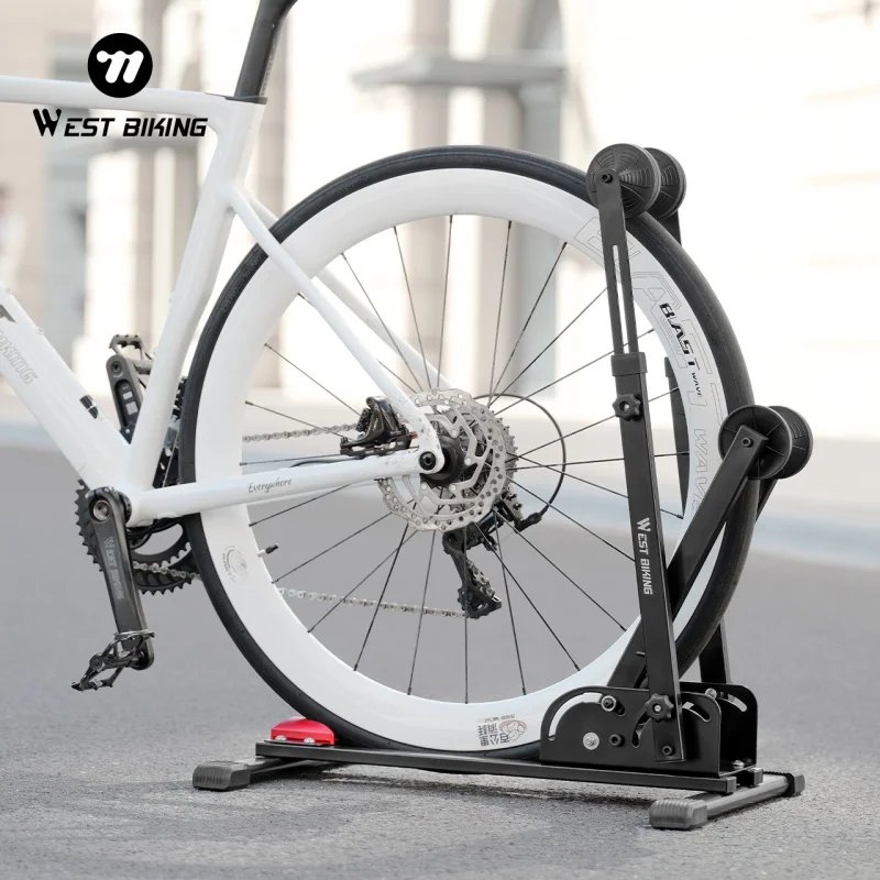 WEST BIKING 3-in-1 Bicycle Parking Rack Adjustable Foldable MTB Road Bicycle Stand Carbon Steel Bike Rack Bike Accessories