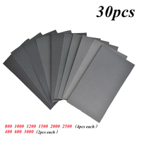 30pcs Sandpaper Set Dry and wet Sanding Paper 400 600 3000 800Grit  1000 1200 1500 2500Grit Mixed Grit Sand Paper Abrasive Tools