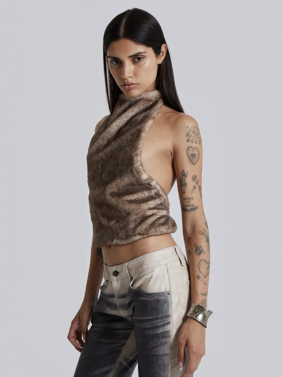 Sexy Bal colgante Ne chaleco de piel sintética Millennium Spicy Girl Bule Belly Strap Top AiVii marca piel entera corte recto o...