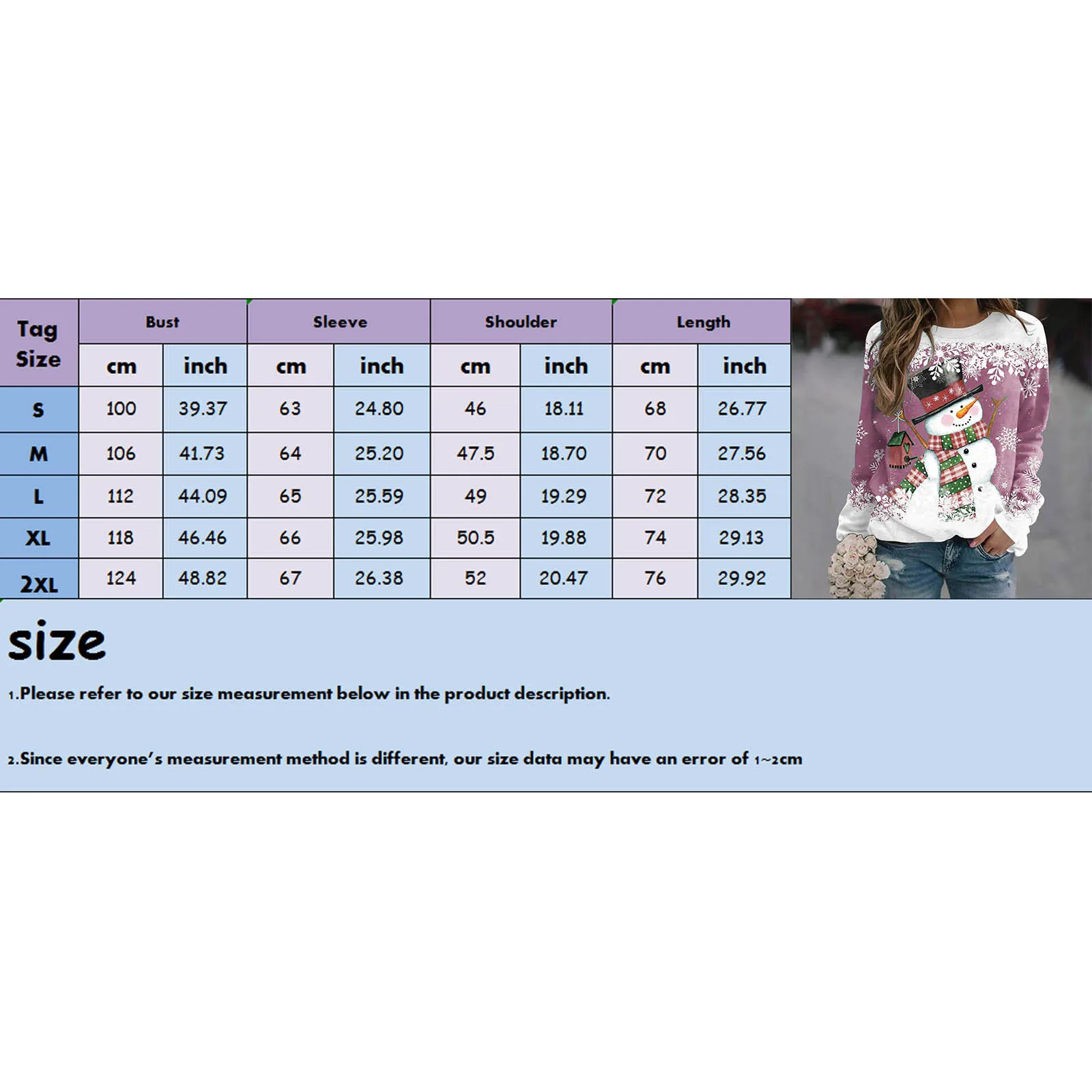 Women\'S Sweatshirts Christmas Cartoon Snowman Print Hoodies Casual Long Sleeve Round Neck Loose Pullover Tops Snowflake Clothing