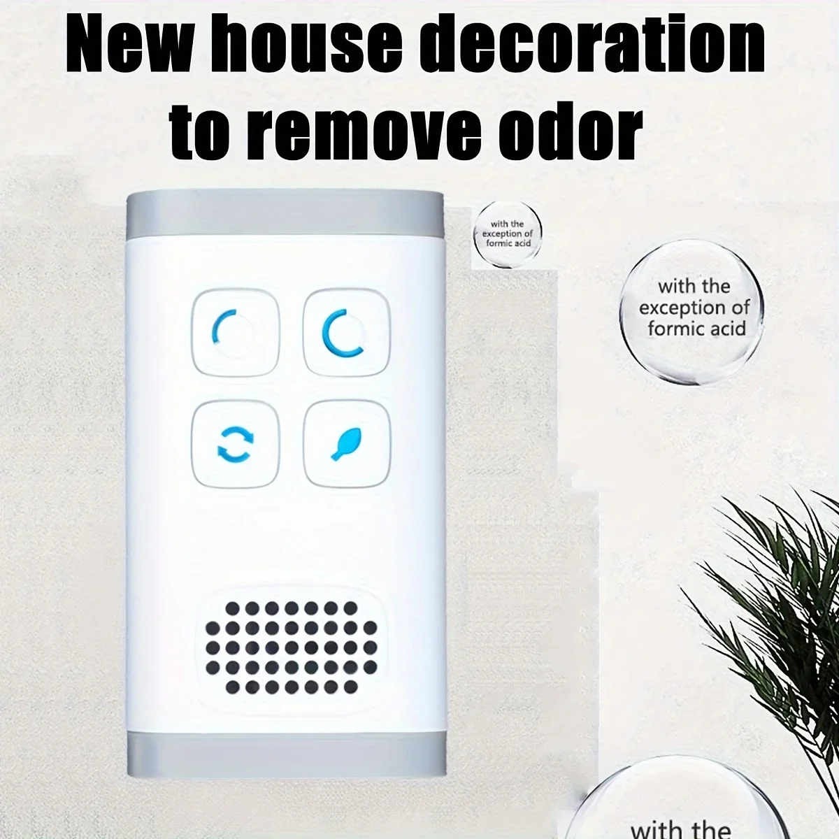 Compact Ionic Ozone Purifier - Filter-Free, Auto-Timing, Dust Removal, Ideal for Bathroom & Kitchen -  Plug