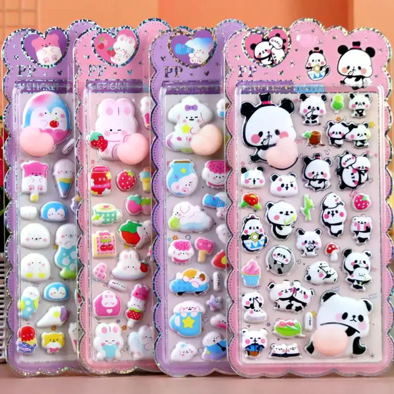 Cartoon Animal Soft Puffy Butt 3D Stickers DIY Laptop Scrapbook Phone Case Decoration Decals Decompression Gifts