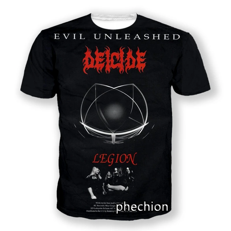 phechion New Fashion Men/Women DEICIDE Band 3D Print Short Sleeve T-Shirt Casual Hip Hop Summer T Shirt Tops S144