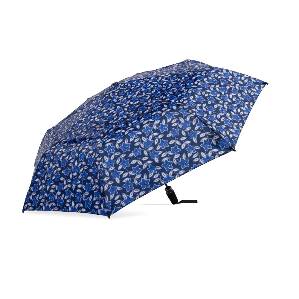 Canopi by ShedRain Windpro Vented Auto Open Auto Close 47" Printed Rain Umbrella - Blue Floral