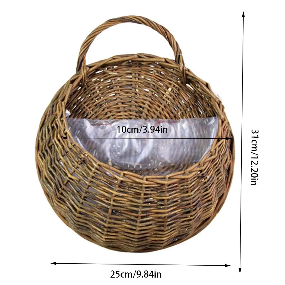 New Storage Container Flower Basket Wall Hanging Handmade Weaving Wicker Basket Garden Pots Home & Living