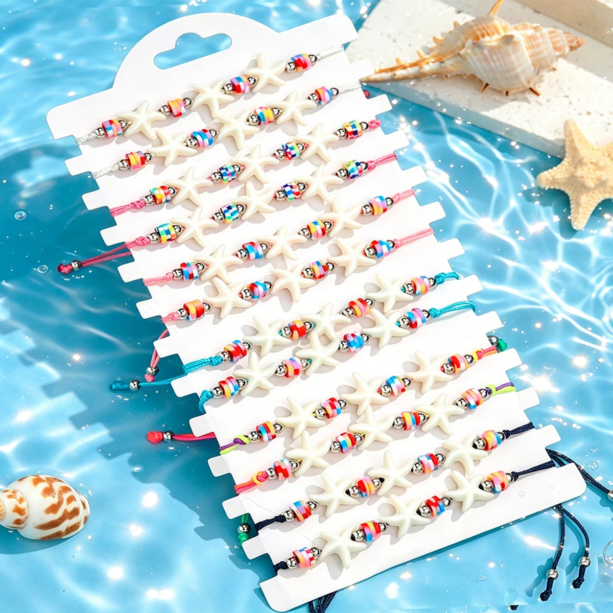 12 Bohemian acrylic starfish woven hand ropes suitable for vacation travel