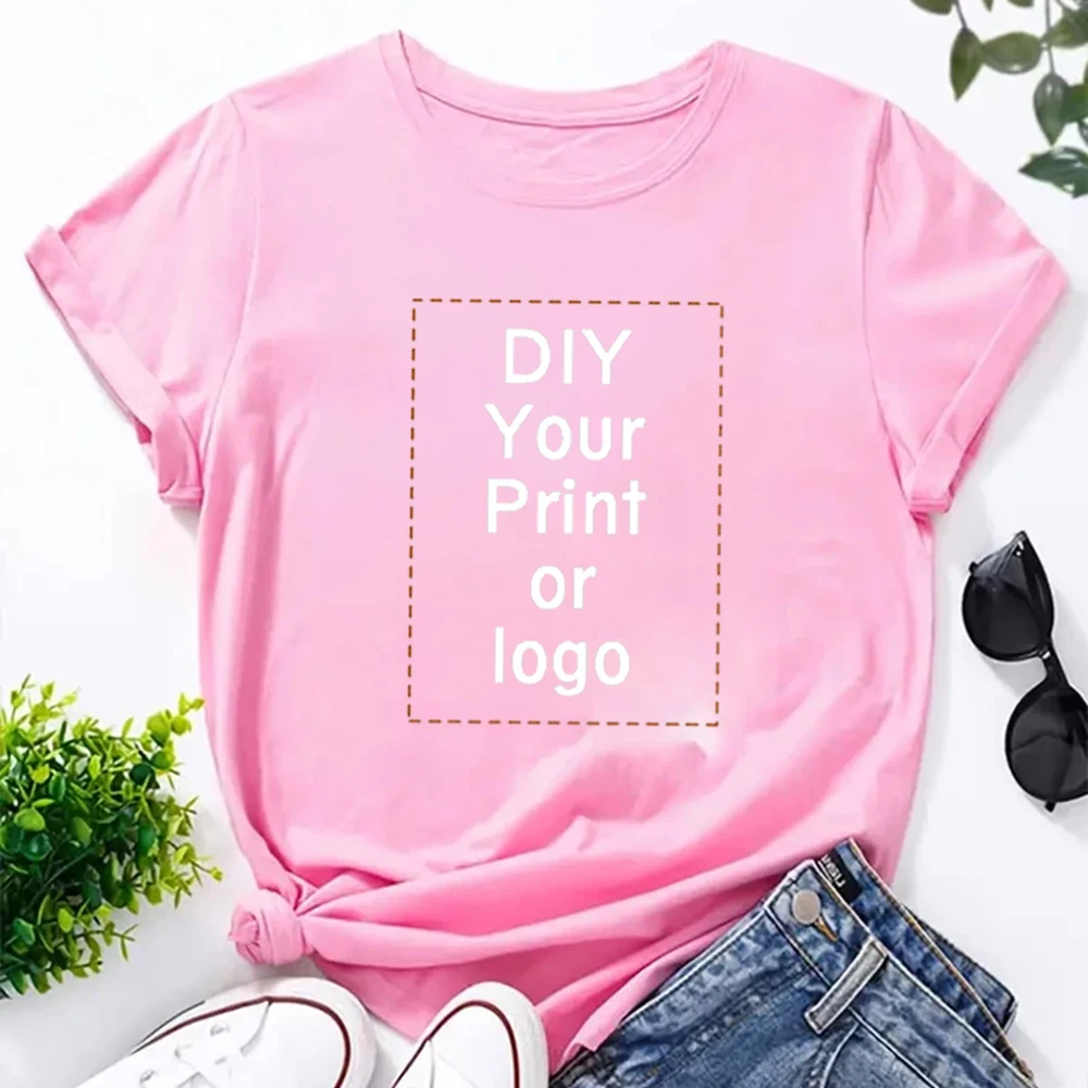 Customized Printed Women T Shirt Harajuku Fashion Diy Your Like Photo or Logo White Black Unisex T-Shirt Custom Tee Shirt Femme