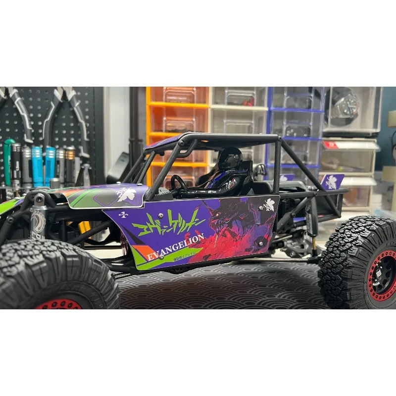 Decoración de carcasa de coche simulada de Metal con pegatinas pintadas para coche trepador de control remoto D1RC VP H10, estante de tubos de aleación de titanio Phoenix, 1/10