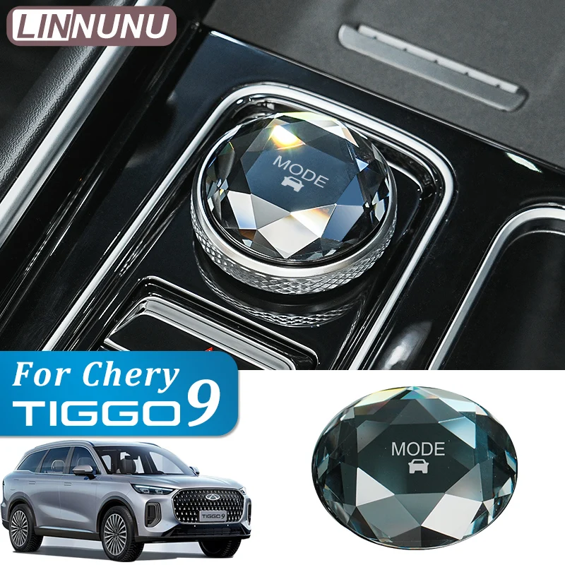 

LINNUNU For chery tiggo 9 2025 2026 Central control knob cover 3D transparent decorative sticker Chirey Interior accessories