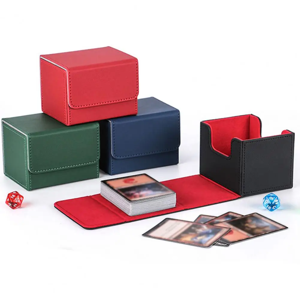 

Card Storage Box Card Storage Container Faux Leather Tcg Trading Game Card Holder Organizer with Capacity Storage Box for Sports