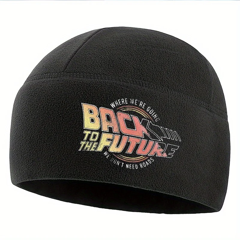 Regreso al futuro, logo de viaje en el tiempo, gorro Unisex para hombres y mujeres, gorro térmico de invierno, gorro cálido de Navidad para ciclismo al aire libre