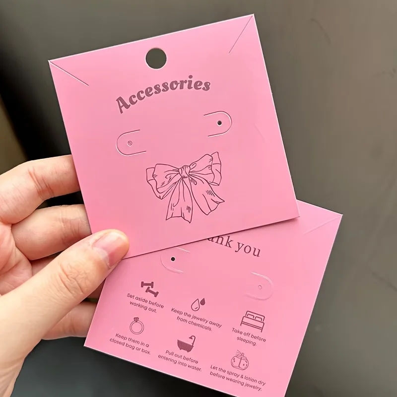 500pcs Personalize Jewelry Card Earring Pacakging Custom Logo White Paper Necklace Holder Display DIY Packaging Personalize Size