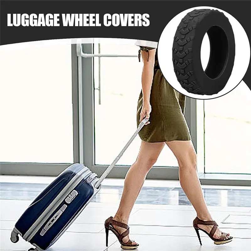 Hot kf-Luggage Wheels Protector Cover 8X Suitcase Wheels Protective Covers Replacement Accessories