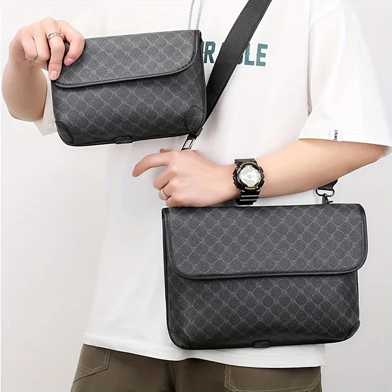 Retro Floral Print Men's Crossbody Bag Fashion Design Shoulder Bag For Men Crossbody Messenger Bag Shoulder Sling Flap Bag Male