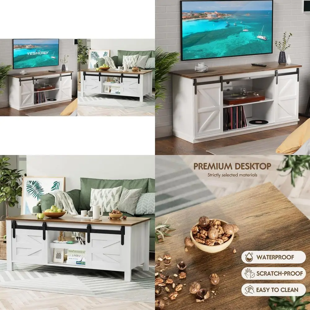 

Элегантный белый комплект для гостиной в городском стиле с журнальным столиком в стиле армхайз