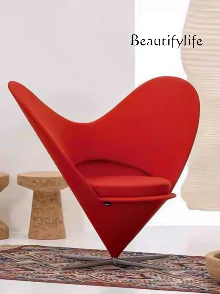 Italian Minimalist Designer Model Single Leisure Chair Art Single Heart-Shaped Chair Cosmetic Chair