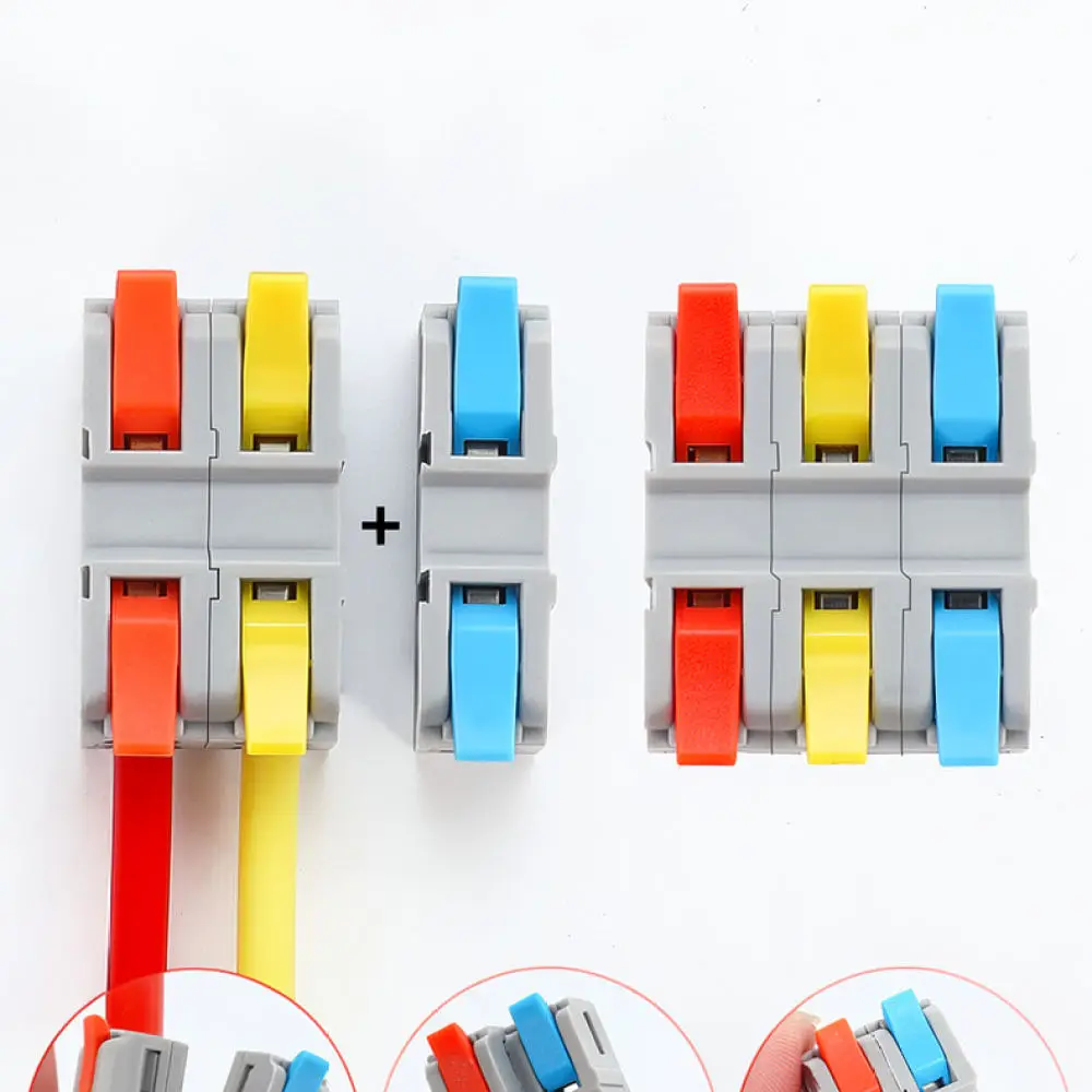 Electrical Cable Terminal Block Quick Wire Connector Two In Two Out Push Type Splicing Tool For Circuit Board